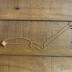 14k gold and diamond M pendant necklace